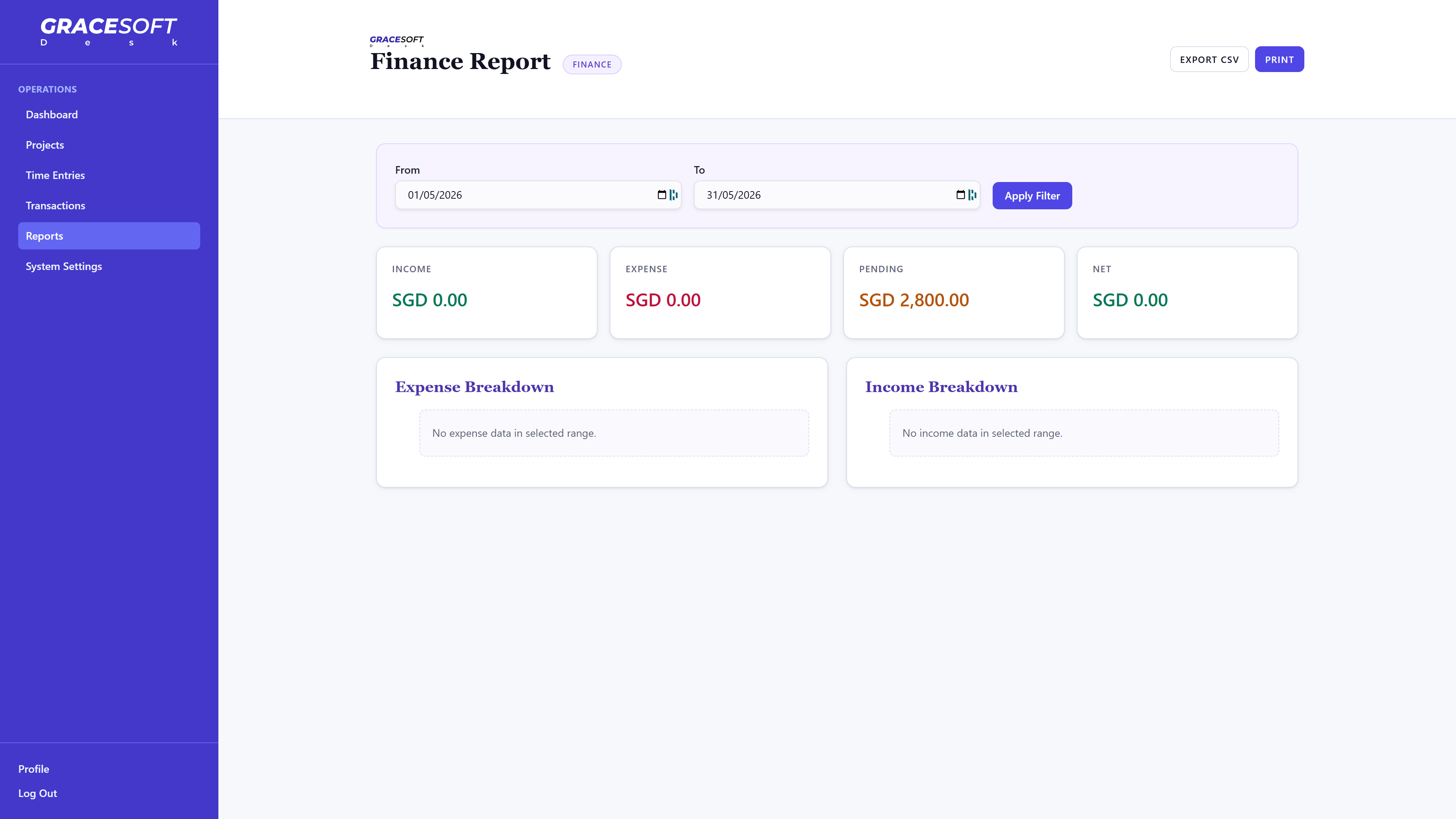 Finance Report