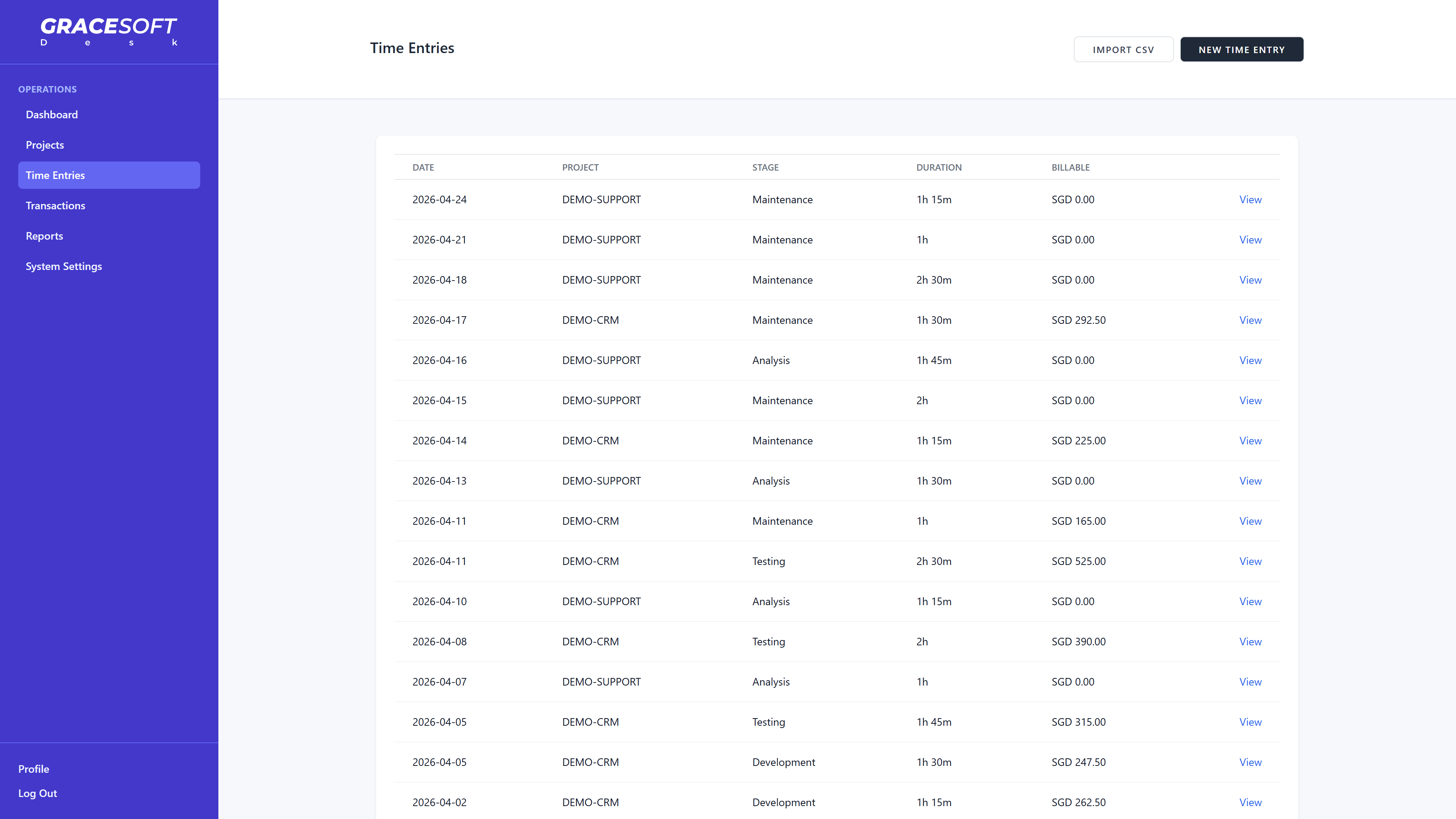 Time Entries